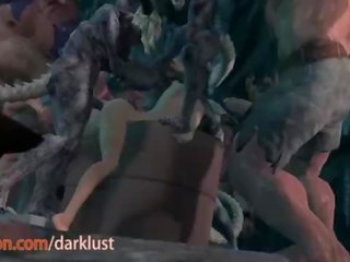 Lara croft baisée dur par monstre bites tomb raider