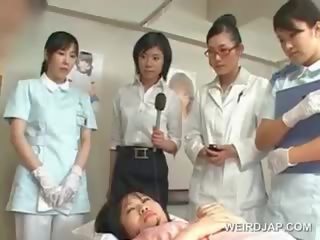 Asian Brunette Ms Blows Hairy penis At The Hospital
