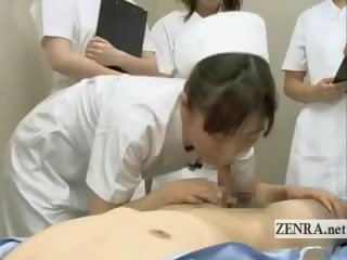 Subtitulado mujer vestida hombre desnudo japonesa médico persona enfermeras mamada seminar