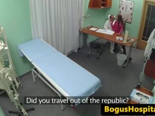 European patient fucks medical man all over office