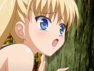Blonde goddess anime gets pounded