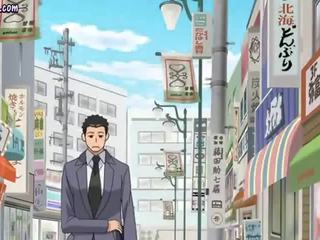Seksuaalisesti herättänyt anime opettaja antaa suihinotto
