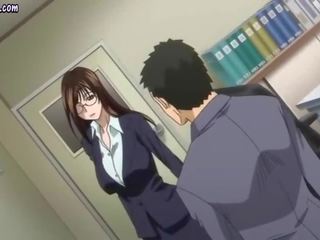 Sexually aroused аніме вчитель дає мінет