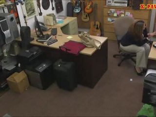 Foxy big boobs business girl pussy pounded in the pawnshop