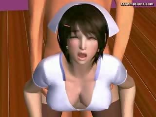 Terrific animated nurse pleasuring a boner