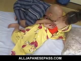 Concupiscent marriageable Japanese Cougar In A Kimono Rides A Hard penis