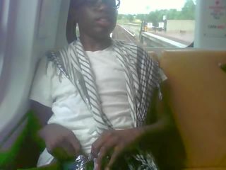 Watch my black lover giving blowjob in public train mov