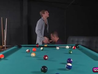 Playing Pool initiates Luke Hard And oversexed