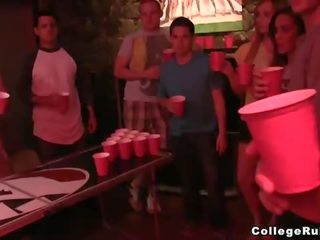 Beer pong turns into fun x rated video
