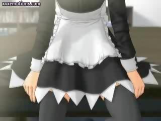 Cookie animated maid gives blowjob