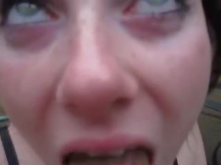 Daughter gets pov deepthroat fucked in the park
