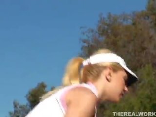 Delightful busty cutie gets fucked hard shortly immediately thereafter her golf lessons