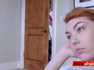 Horny ginger Emily takes stepbrothers phallus to pay for college