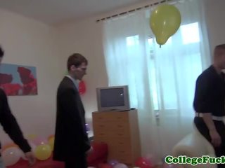 European college damsel jizzed at her party